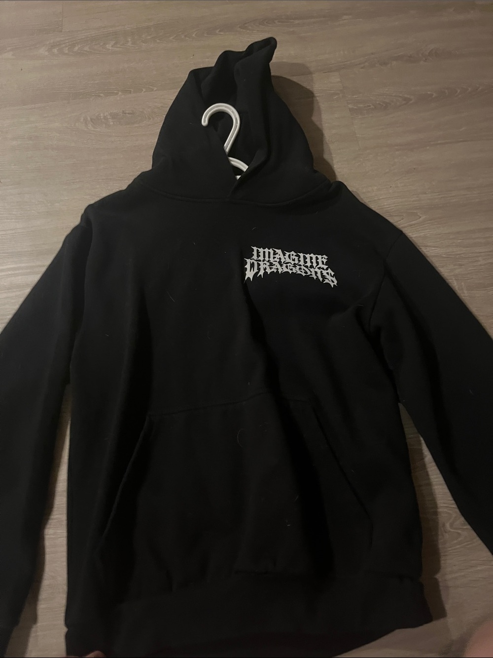 Imagine dragons Black Graphic Pullover Hoodie with White Chest Logo